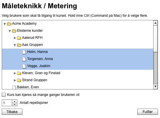 Tilgangskontroll for e-læring