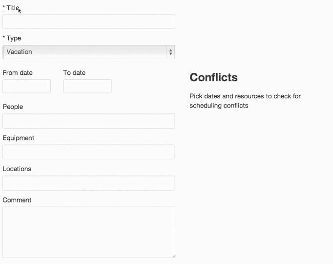 Create a new activity, with conflict detection